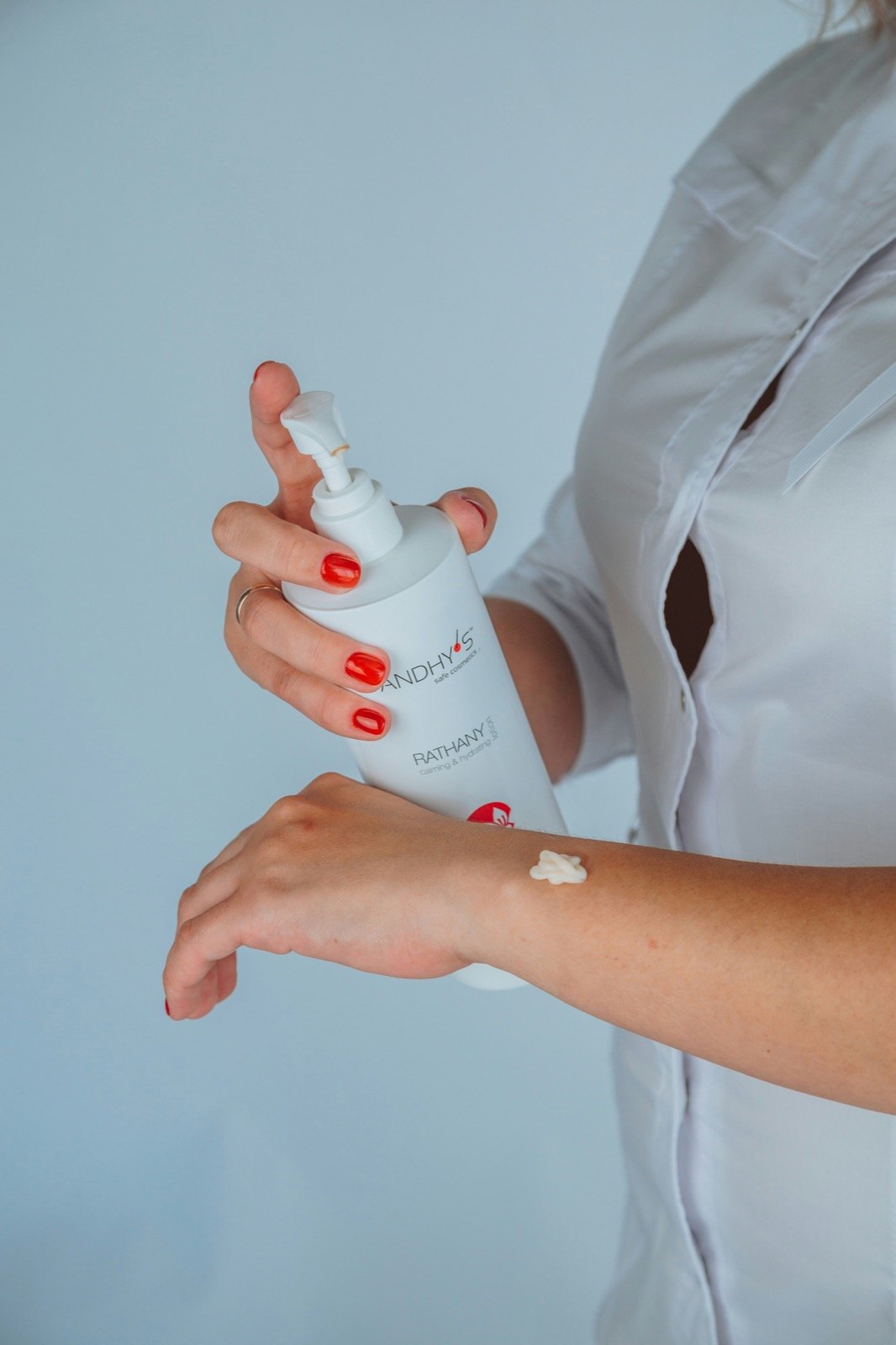 Applying a calming hydrating body lotion — Glimmer N Glow